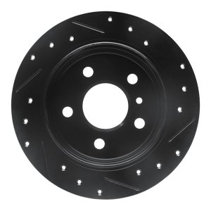 Mercedes-Benz B200 Brake Rotor (1) - Rear Left - R1 Concepts - Drilled & Slotted - Black - `06-`11